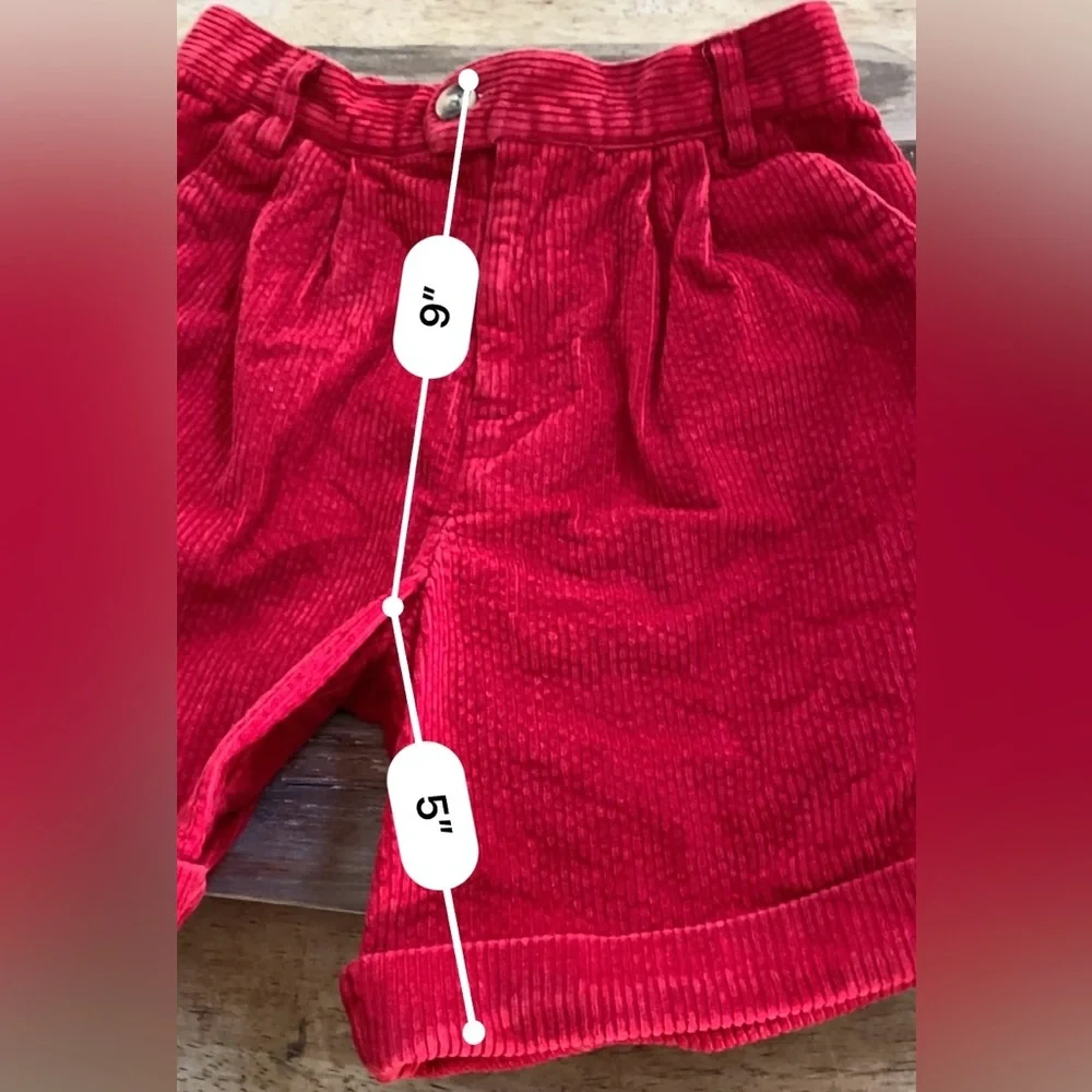 Vintage Talbots Kids Size 4 Red Corduroy‎ Shorts
